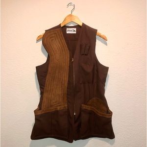 VTG Bill Plessinger Place Shooting Vest Brown Sz Md